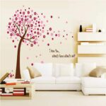 xl8047a  Removable Romantic Pink Peach Tree Wall Stickers Bedroom Living Room Sofa Entrance Decorations Environmentally Friendly Wall Sticker