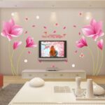 Pink orchid flower wall stickers living room sofa tv background wall stickers romantic bedroom bedside marriage room klimts Pink orchid flower wall stickers living room sofa tv background wall stickers romantic bedroom bedside marriage room klimts