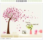 xl8047a  Removable Romantic Pink Peach Tree Wall Stickers Bedroom Living Room Sofa Entrance Decorations Environmentally Friendly Wall Sticker - Image 4