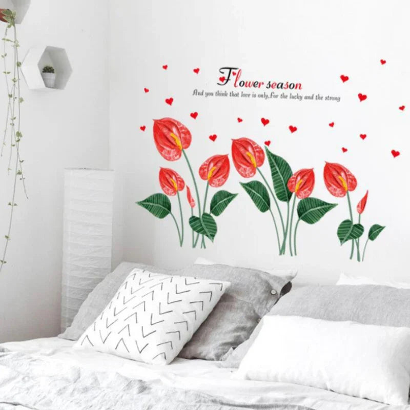 TV Cactus Flower Decorative Stickers Window Stairs Living Room TV Background Other Decorative Wall Sticker sk9390 - Image 1