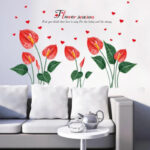 Cactus Flower Decorative Stickers Window Stairs Living Room TV Background Other Decorative Wall Sticker sk9390 - Image 2