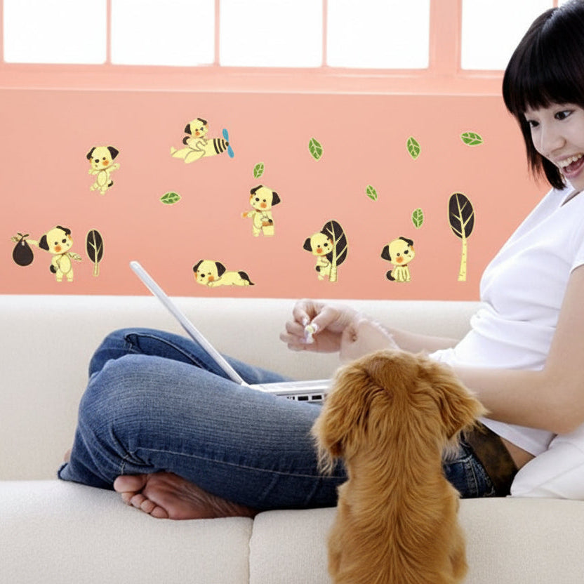 Thumbnail_3_f8c167ec-2d57-4be0-9ddb-982e167c8abf Luminous Baby Dog Wall Decals Cute Puppy Fluorescent Stickers for Home Decoration Kids Cartoon Wallpaper Glow in the Dark Room - Image 1