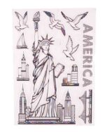 Shiny Statue of Liberty Design Wall Sticker for Wall Decoration (16.5x9.5 Inch) - Blue - Image 2