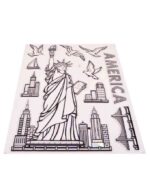 Shiny Statue of Liberty Design Wall Sticker for Wall Decoration (16.5x9.5 Inch) - Blue - Image 3