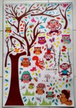 wall sticker Lx 8192 Colorful Owl Tree Wall Stickers Kids room Nursery Decor Cartoon Animal Wall Decals Removable Art Murals Monkey Wallpaper dc18 - Image 6