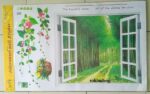 AY914 Lifelike Valley Window Wall Sticker Quality 90*60cm PVC Removable Beautiful Views Decal Vivid Green Forest Wall art Mural - Image 11