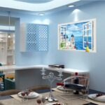 New AY9234C Aegean Sea fake wall sticker pvc windows landscape green removable wall stickers - Image 6