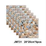 Waterdichte Tegels Steen Behang Stickers Badkamer Keuken Muur Trim Line Plint Grens 3d Zelfklevende Mozaïek Sticker J731 Wall Tiles 8"x8" (6 Sheets) JM731 - Image 3
