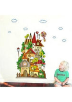 Children's room layout Wall Sticker Cartoon Children'S Paradise Dream Castle Wall Stickers Home Decoration Kids Bedroom Kindergarten Removable Self-Adhes Ay1910  Size: 60x90 - Image 3