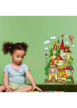Children's room layout Wall Sticker Cartoon Children'S Paradise Dream Castle Wall Stickers Home Decoration Kids Bedroom Kindergarten Removable Self-Adhes Ay1910  Size: 60x90 - Image 4