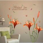 [Fundecor] PVC orange flowers butterfly leaf wall stickers for kids rooms living room bathroom kitchen decor wall decals poster - Image 5