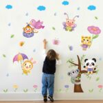 XL8206 in the rain of the flying animal wall stickers children room kindergarten cartoon waterproof decorative wallpaper. - Image 4
