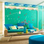 The SK9174N blue beach nano waterproof and oil-proof wall is attached to the porch bedroom floor seamless patchwork sticker PVC - Image 2