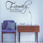 Family where life begins and love never ends wall sticker 30cm by 60 cm - Image 2