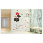 'Ailian Said' Lotus Flower Chinese Style Wall Stickers Wall Decal DIY PVC for kindergarten Living Room Children's Room TV Sofa Background Wall Art Decors - Image 2