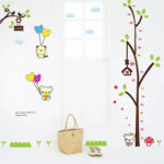 New Design Cute Tree Height Chart Measurement with Bears and Cloud DIY Wall Decal for Nursery Room Wall Sticker - Image 3