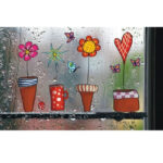 Ay947 Cute Flower Wall Sticker Kitchen Window Sticker Butterfies Wall - Image 12