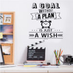 A Goal Without A Plan is just a wish Quote Wall Sticker Office Work Encourage Office Decor Meeting Room Art Word Decals - Image 2