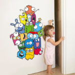 Colorful Cartoon Wall Sticker Color Pencil Monster Wall Decals For Kids Bedroom size 50x70 xh7236 - Image 4