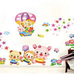 cute pink animal wall decal for kids abc1032 - Image 3