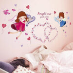 Decorative wall decal love angel and romantic heart XH4152 - Image 3