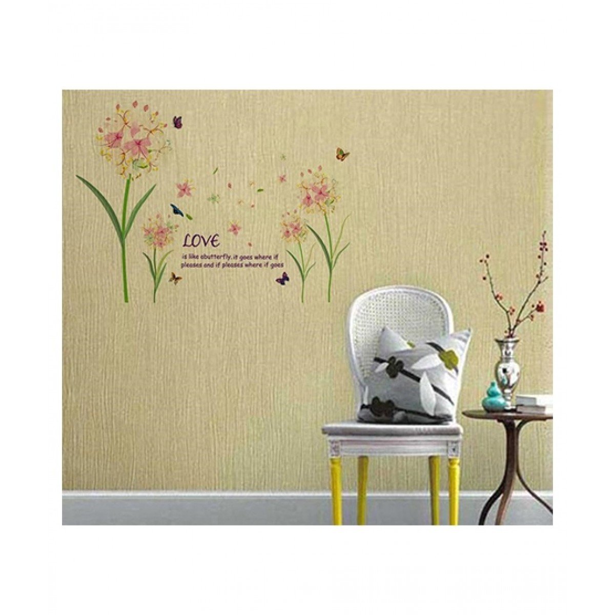 SK9016 Lily Bouquet Color Wall Stickers Vine Beautiful Flowers Quotes Vinyl Decals Living Room Home Decoration - Image 7
