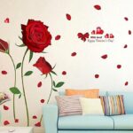 UNIVERSAL XL8178 new removable wall stickers romantic red rose living room bedroom home wedding house decoration murals-Red - Image 2