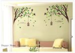 AY205ab  two-sided bird cage green leaves trees of TV background wall stickers room living room sofa bedroom retail - Image 5