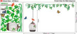 Flower & Green leaves with birdcage & Butterfly Removable Sticker - Image 7