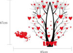 Ay863  Oren Empower 90 cm Valentine special red love tree wall sticker for your loved once Self Adhesive Sticker  (Pack of 1) - Image 2
