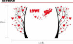 Ay863  Oren Empower 90 cm Valentine special red love tree wall sticker for your loved once Self Adhesive Sticker  (Pack of 1) - Image 4