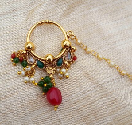 NATH RING maroon green OLE '2