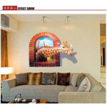 AY9256 3D Wall Stickers Creative Giraffe Wall Sticker For Kids Room. - Image 2