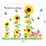 Short & Sweet: > Vibrant Sunflower & Butterfly Wall Sticker Set - DIY Home Decor  size 60x90  mj9001 - Image 4