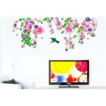 AY9041 Hummingbird leafy morning glory sofa tv background wall wall stickers - Image 3