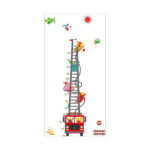 MJ8020 Fire Truck Wall Sticker Removable Height Sticker Cartoon Wall Decals Home Decor for Kids Room - Image 7