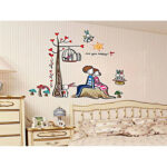 Wall decal two lovers leaning back ay924 - Image 4
