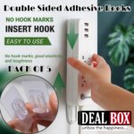 Double Sided Hooks Adhesive Wall Hooks for Hanging - Transparent  hrfrclv1f-1 - Image 4