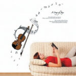 oga music guitar violin wall stickers wallpaper music treble clef music symbol DM69-0008 - Image 2