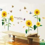 LM868 Sunflower butterfly Wall Stickers Wall Decals - Image 3