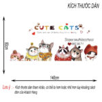 LOVELY CAT HM92039 bedroom wall decal. Korean wall decal size 60x90cm HM92039 - Image 3