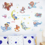 METH HM71012 CUTE BEAR SLEEP N PLANE GOODNIGHT WALLSTICKER WALL STIKER - Image 9