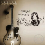 Beat headphones big headpohones music helmets music note wall sticker home decor AY7133 - Image 2