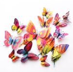 Pack Of 10 - 3D Magnet Butterflies Wall Sticker -Multicolor