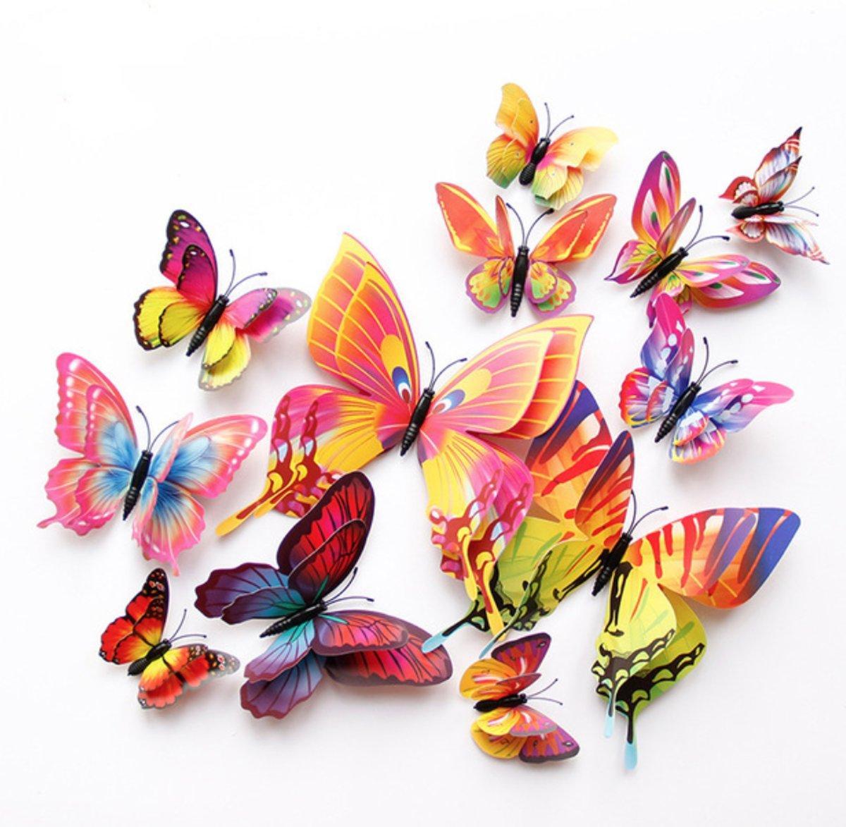 bf8146d780c5c2fb72f5d0feb5aca589 Pack Of 10 - 3D Magnet Butterflies Wall Sticker -Multicolor - Image 1