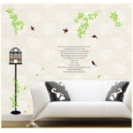 Green branches and birds stickers - Image 2