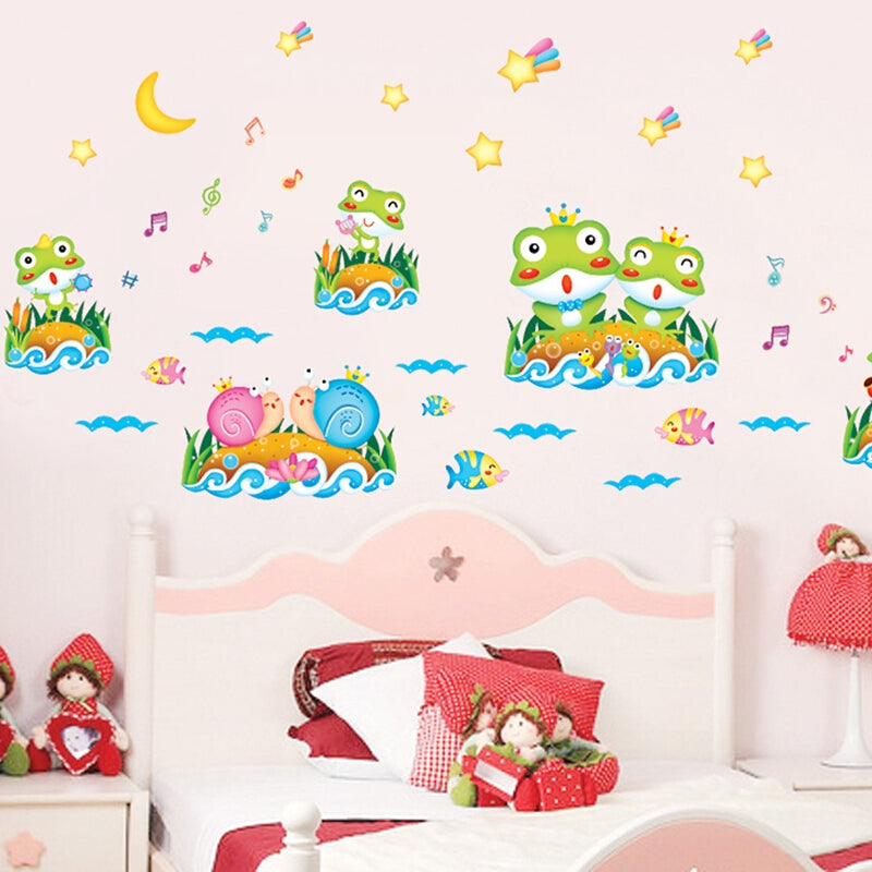 bk5aOu348BXKWo3qtO1OQQ.jpg_800w Cute Cartoon Frog Children's Room Bedroom Bathroom Kindergarten Decoration Creative Water Removable Wall Sticker size 50x70 xy8133 - Image 1