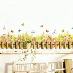 Cozy wall sticker with a small fence, flowers, butterflies etc. size 50x70 am7077 - Image 5
