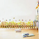 Cozy wall sticker with a small fence, flowers, butterflies etc. size 50x70 am7077 - Image 6