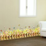 Cozy wall sticker with a small fence, flowers, butterflies etc. size 50x70 am7077 - Image 7